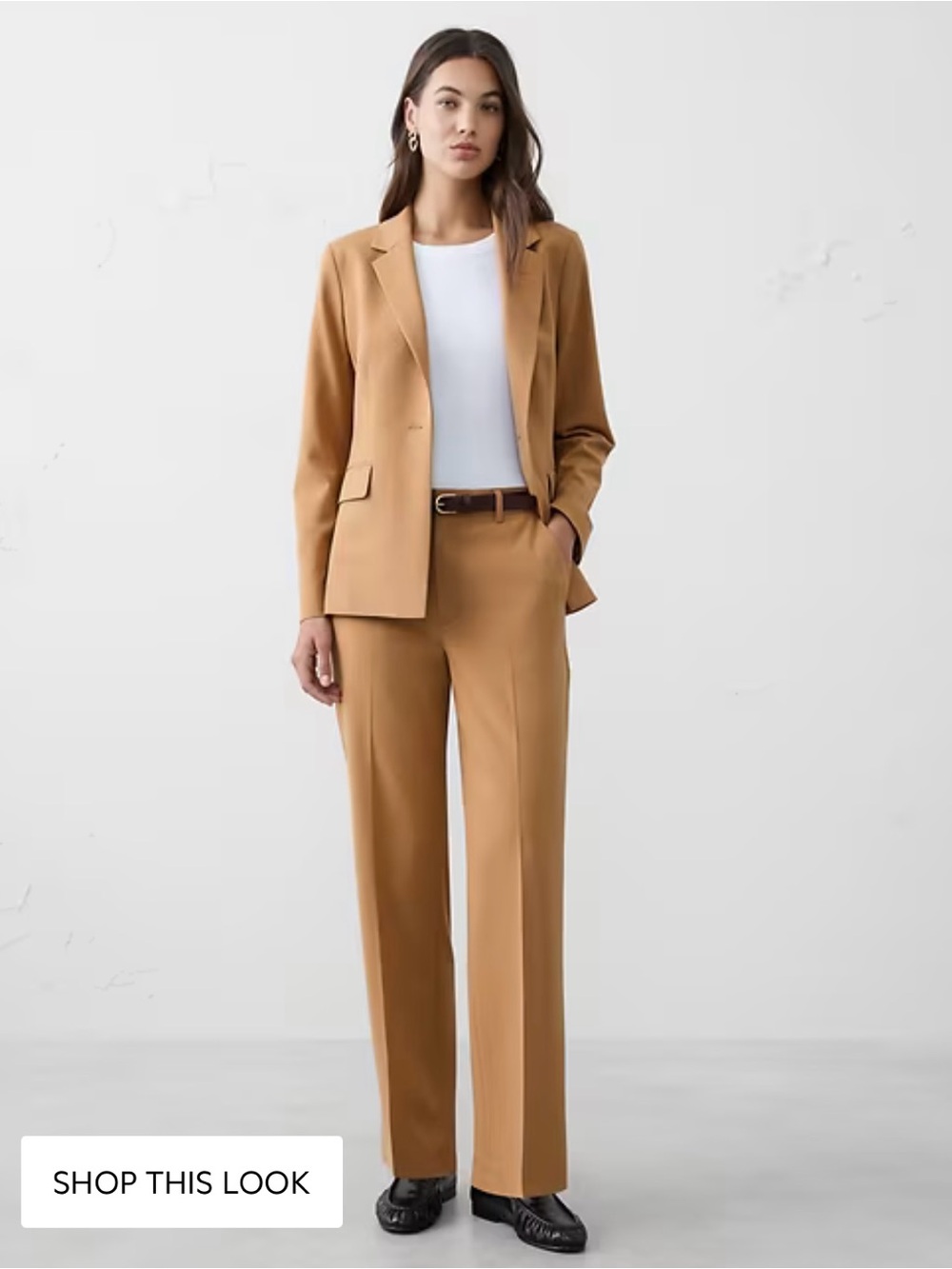Banana Republic STRAIGHT HIGH-RISE SCULPTED TROUSER 0 AFTERNOON LATTE CAMEL